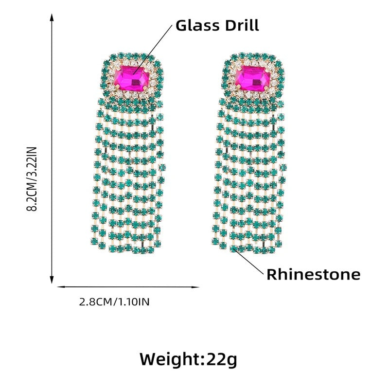 Green Tassels Earrings