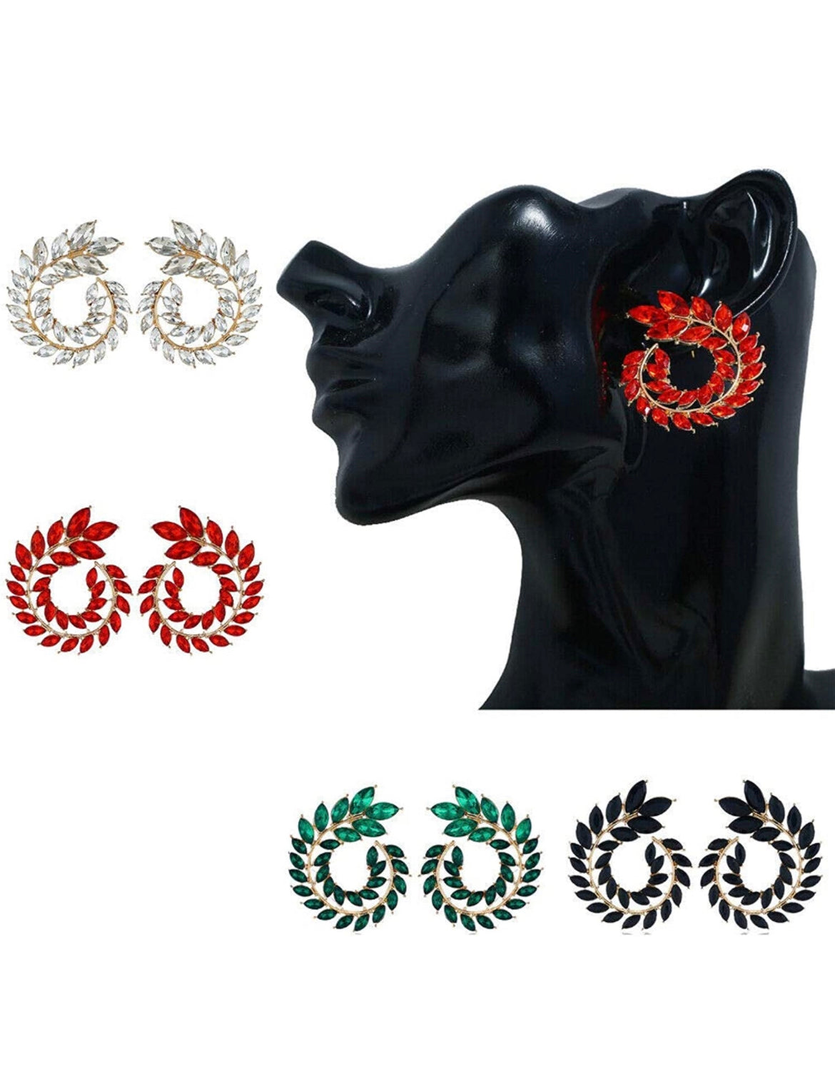 Leaf Black Earrings