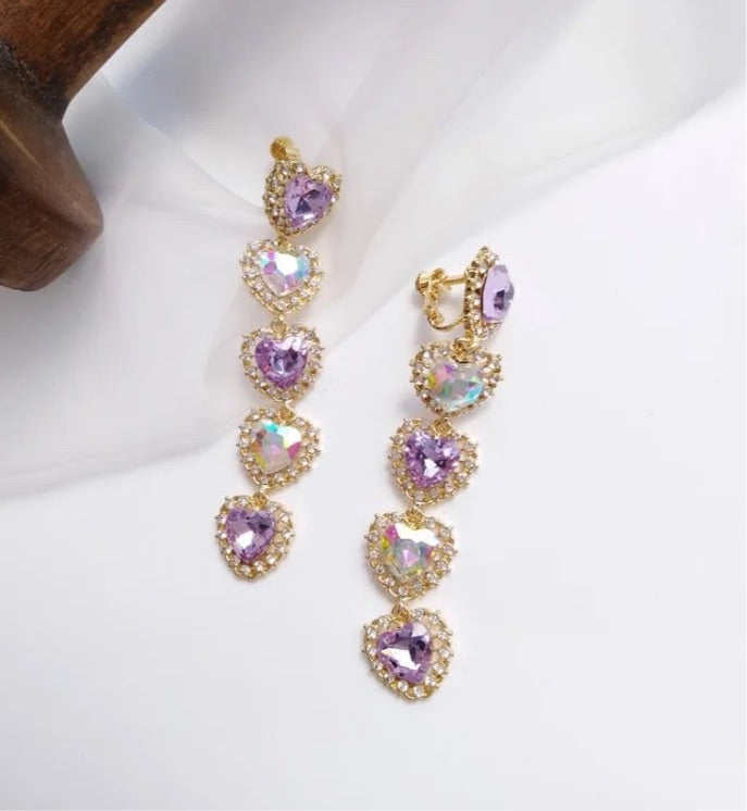 Purple Heart earrings