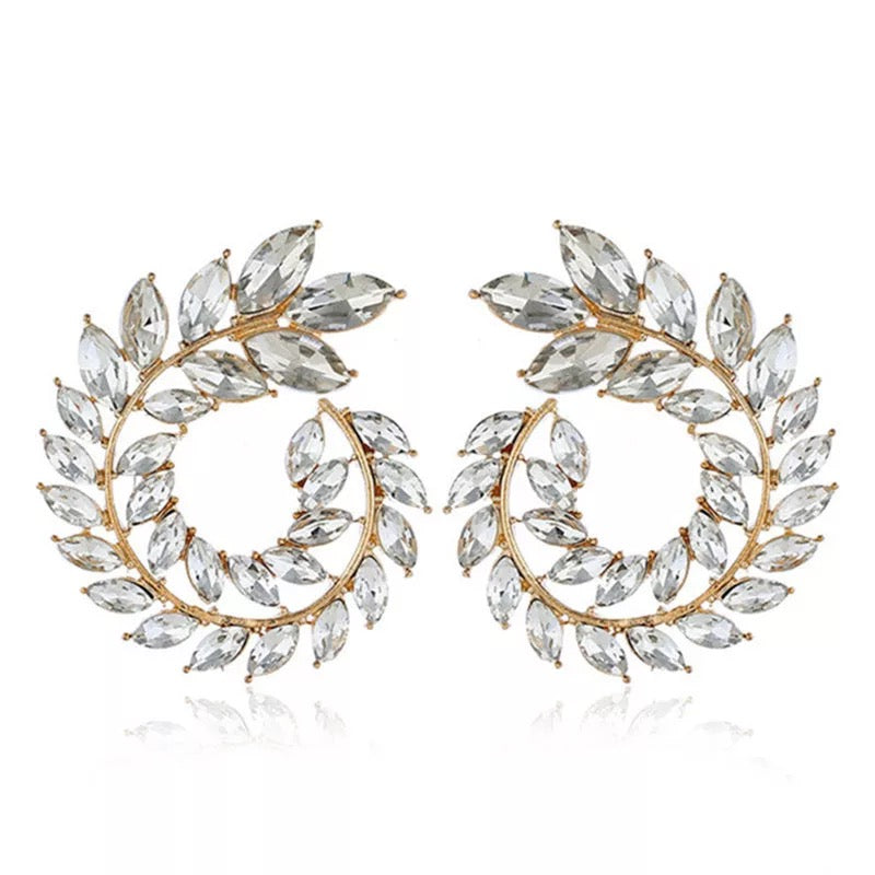 Leaf White Earrings