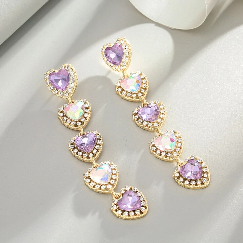 Purple Heart earrings
