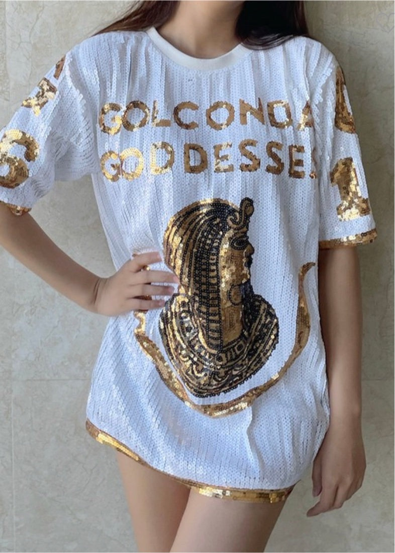 Sequin shirt dress