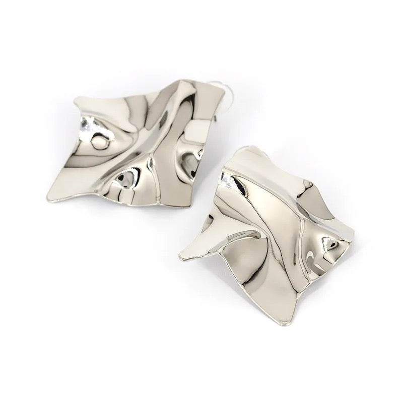Silver Square Earrings