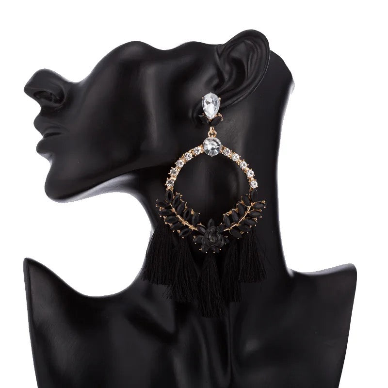 Black Tassel Earrings