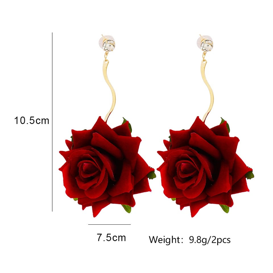 Gold Rose Earrings