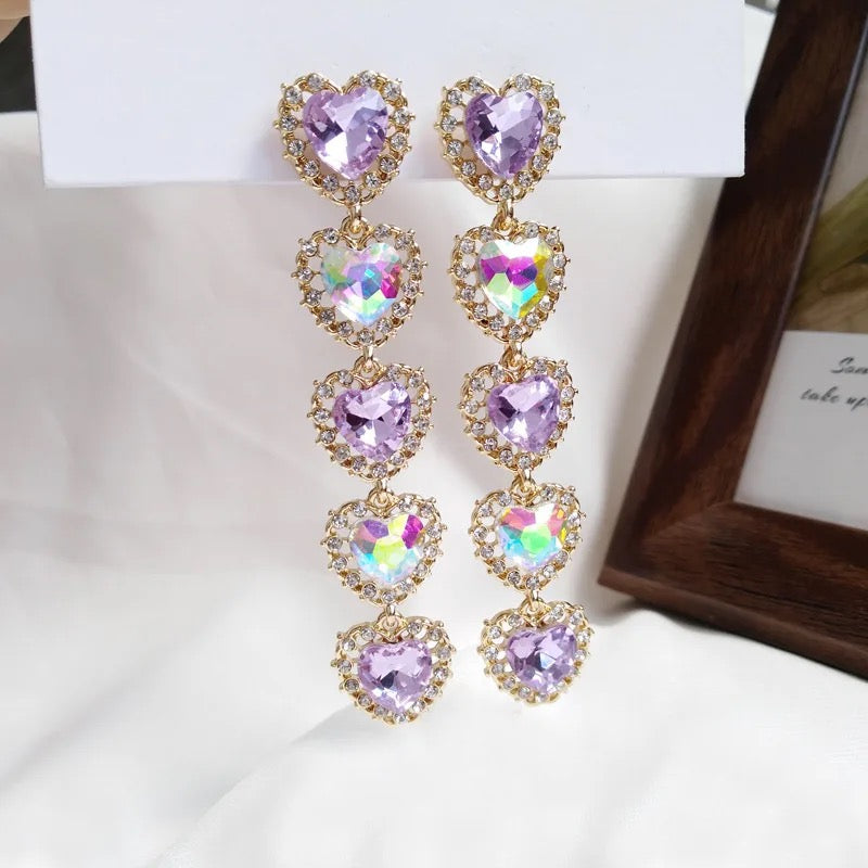 Purple Heart earrings