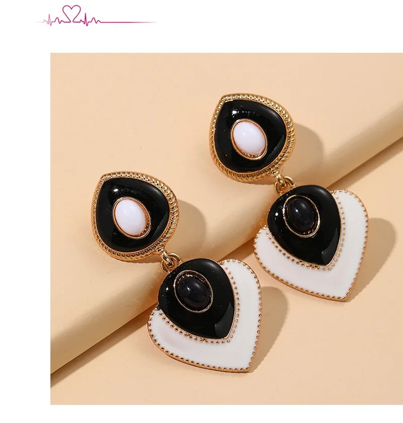Black bohemian earrings