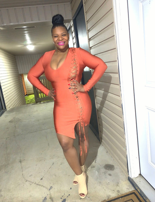 Long sleeve Bandage Dress