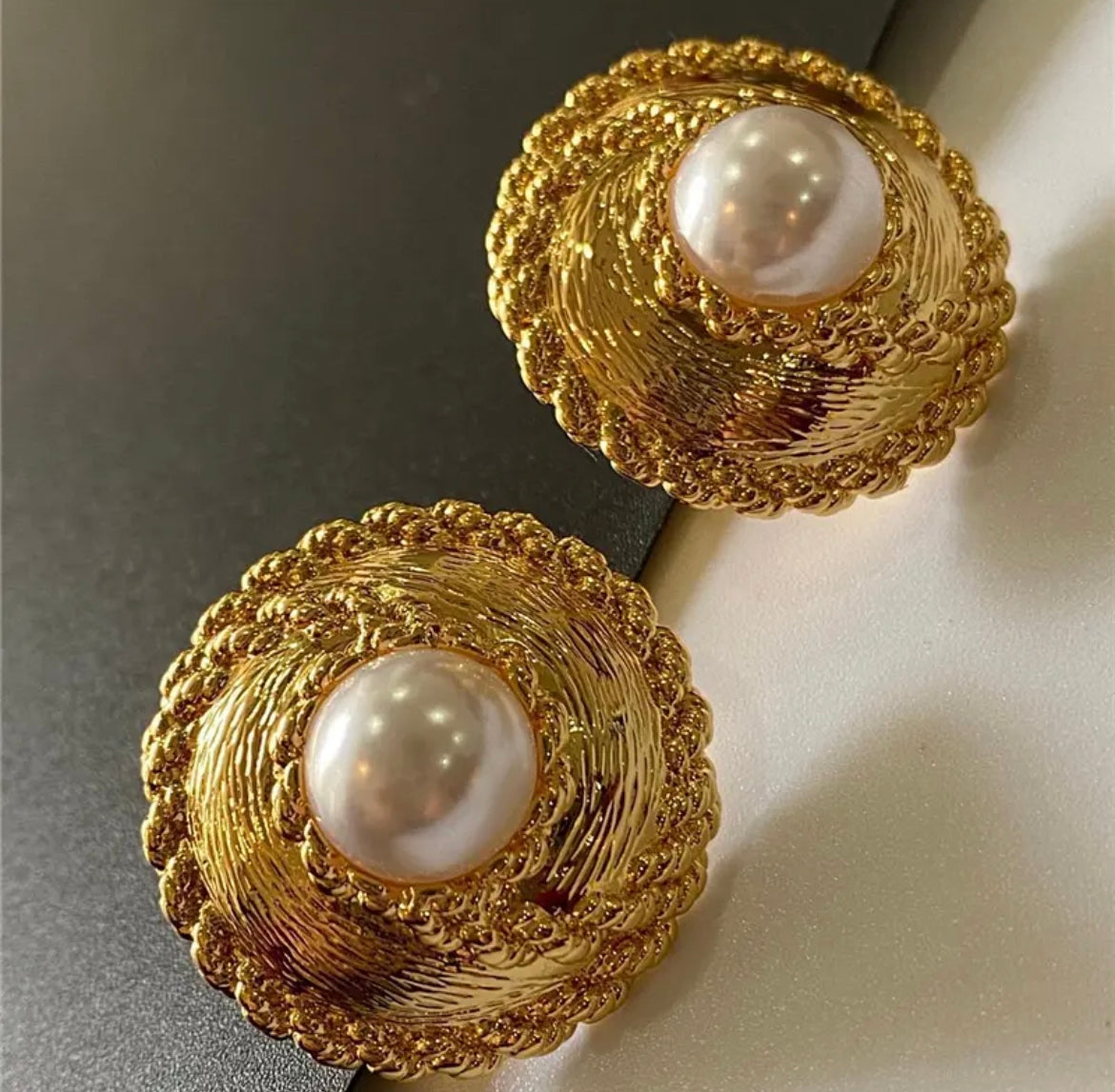 Pearl stud earrings