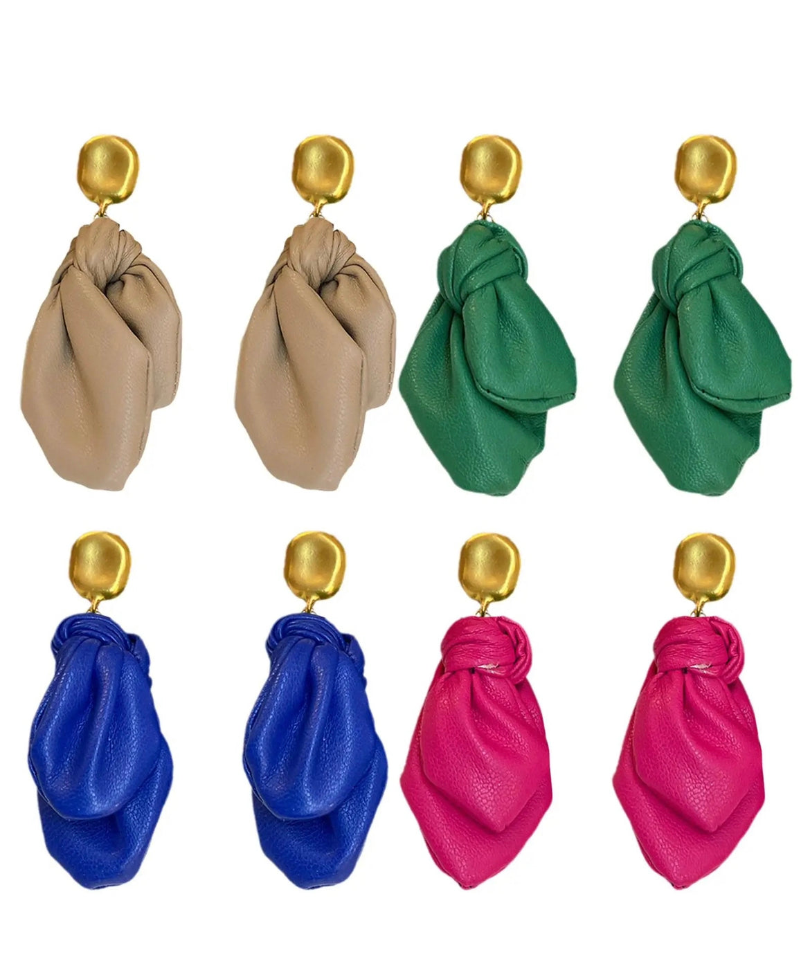 Blue leather earrings