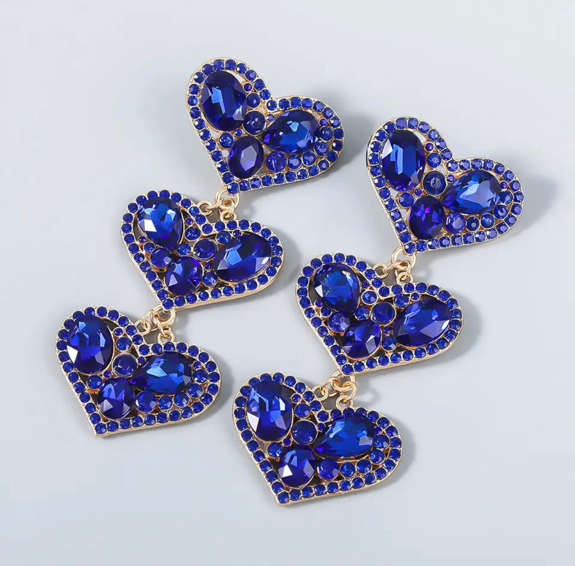Triple Heart Earrings