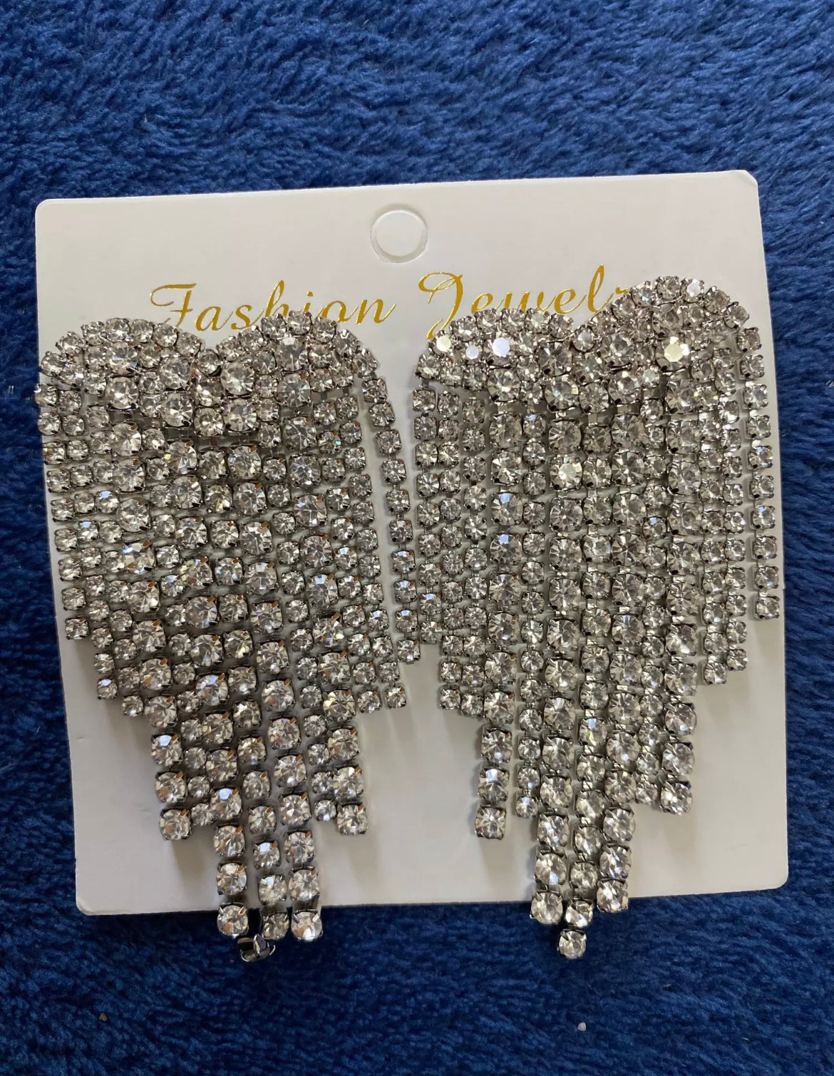 Heart tassel silver Earrings