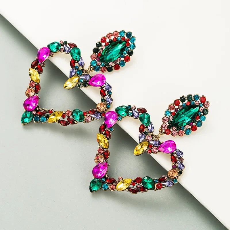 Green Heart Earrings