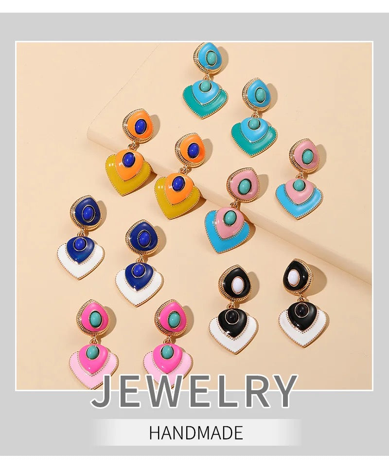 Blue bohemian earrings