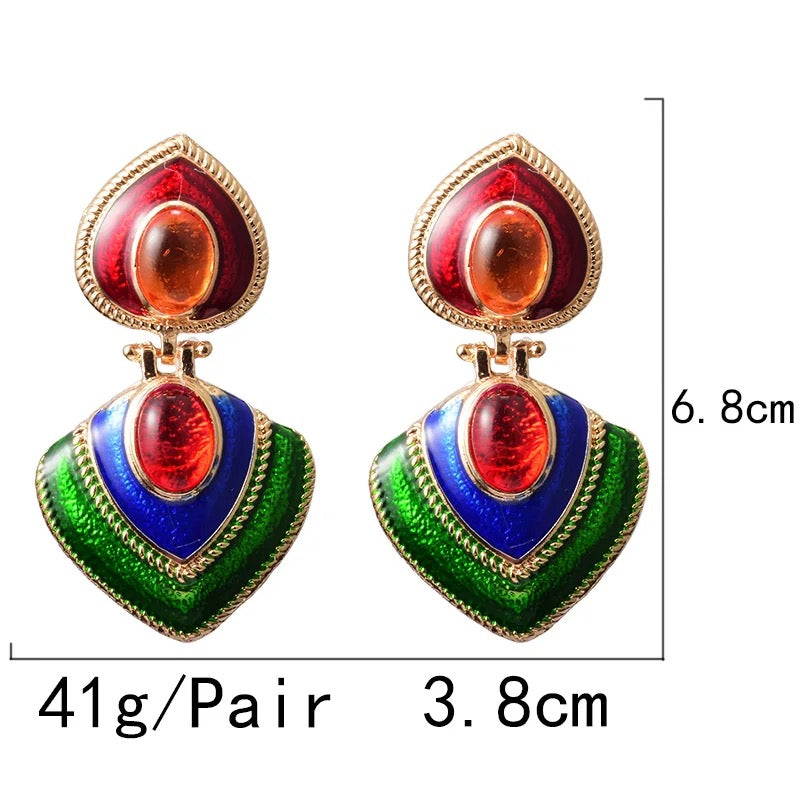Retro Green Earrings
