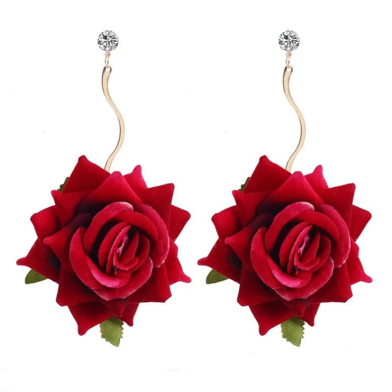 Gold Rose Earrings