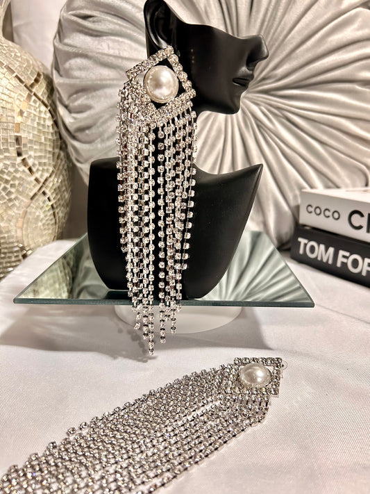 Gray tassel earrings