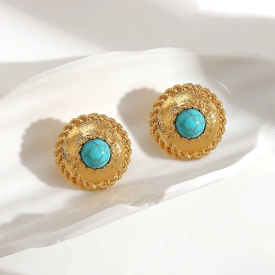 Turquoise stud earrings