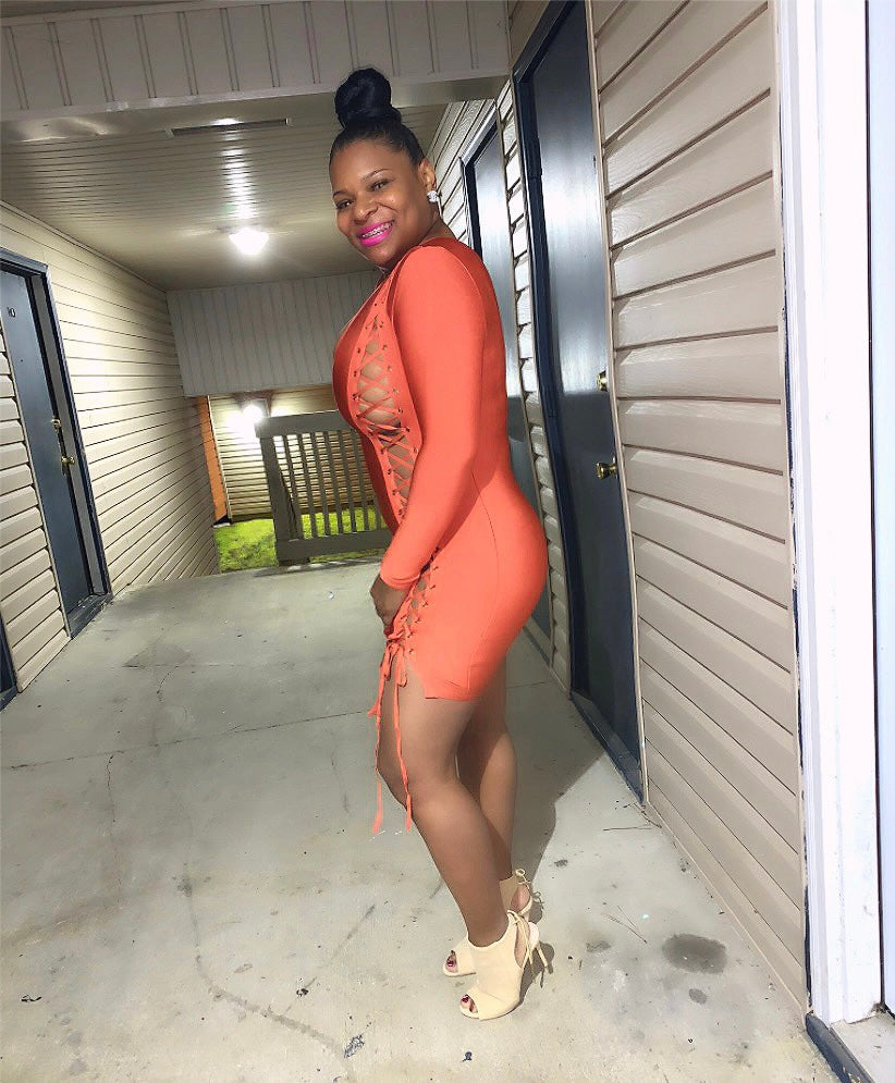 Long sleeve Bandage Dress