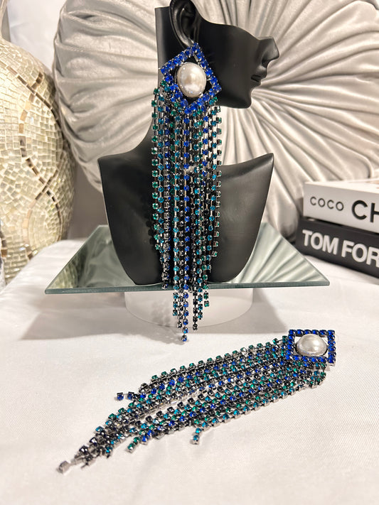 Blue Tassels Earrings