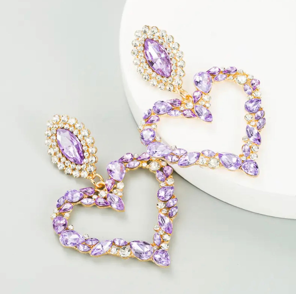 Purple Heart Earrings