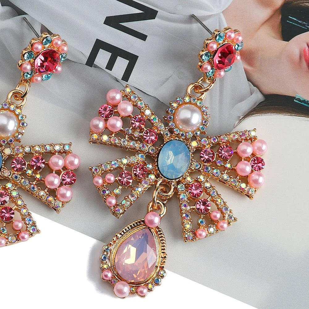 Bow Pink Earrings