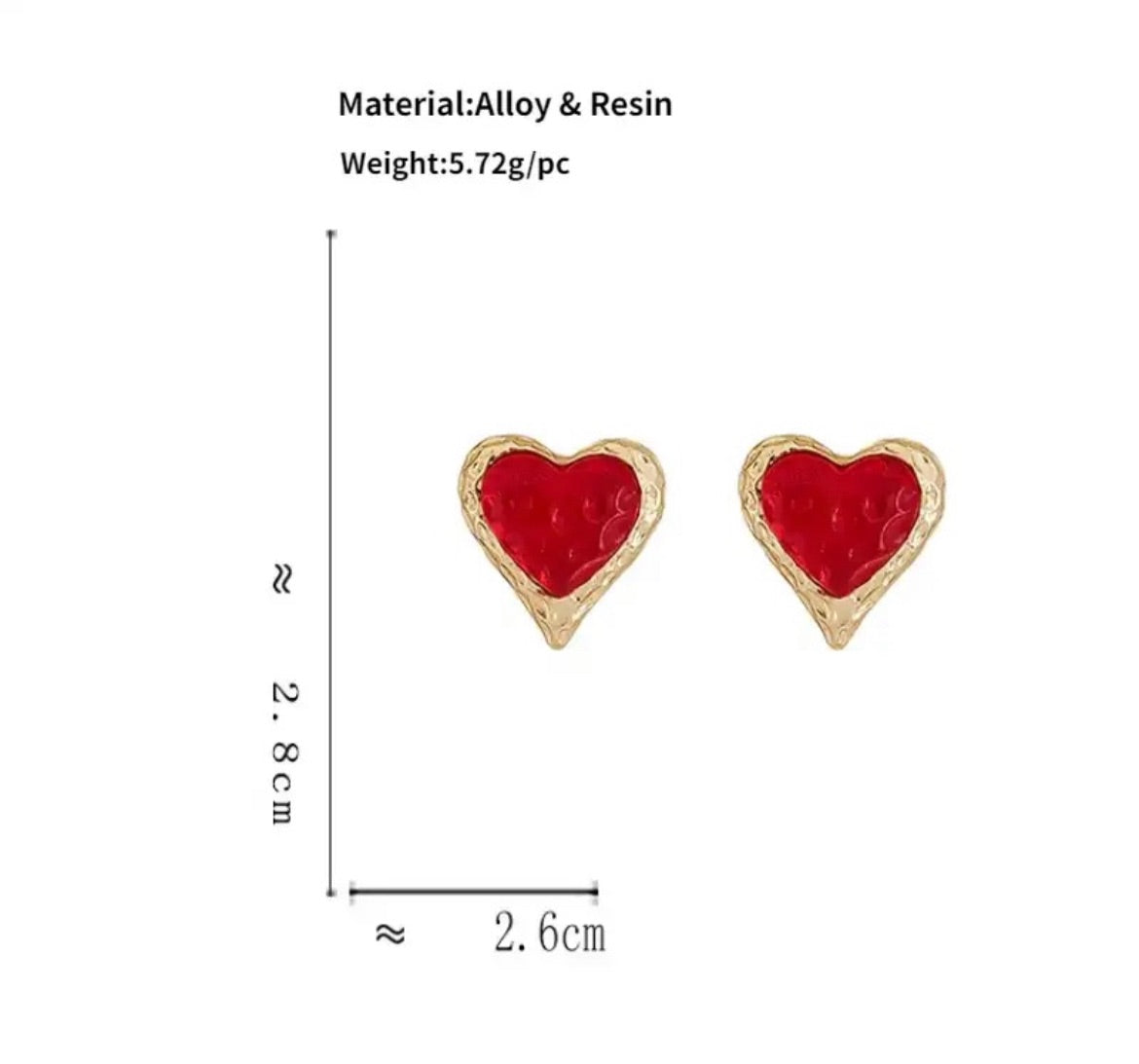 Red heart earrings