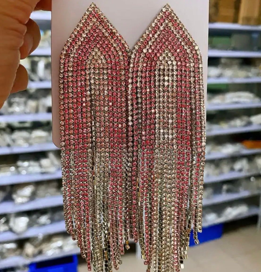Pink Tassel Earrings