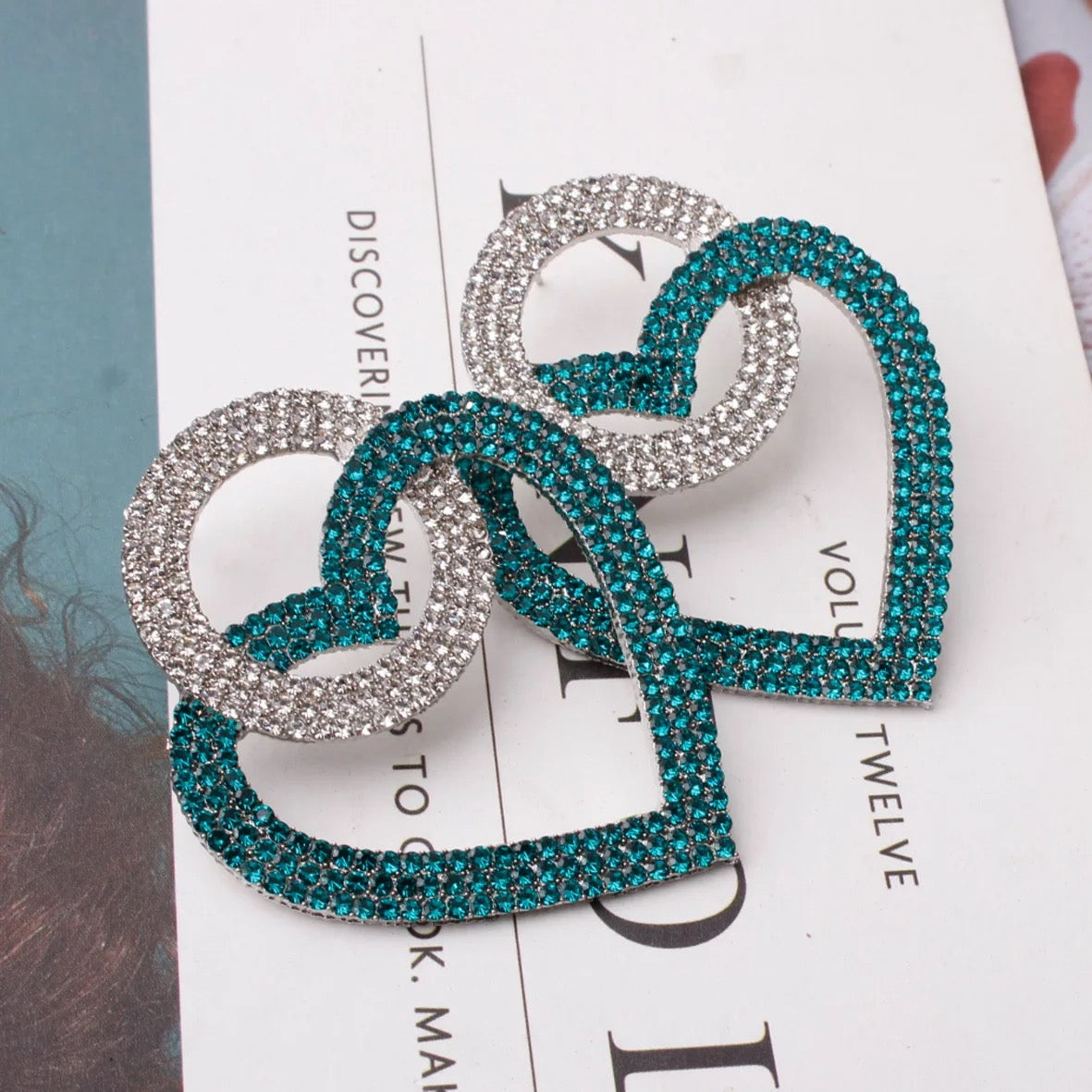 Heart Earrings Green