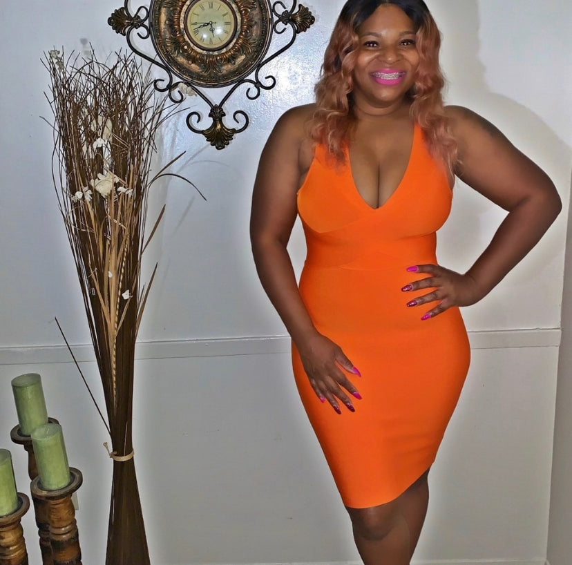 Orange Bandage Dress