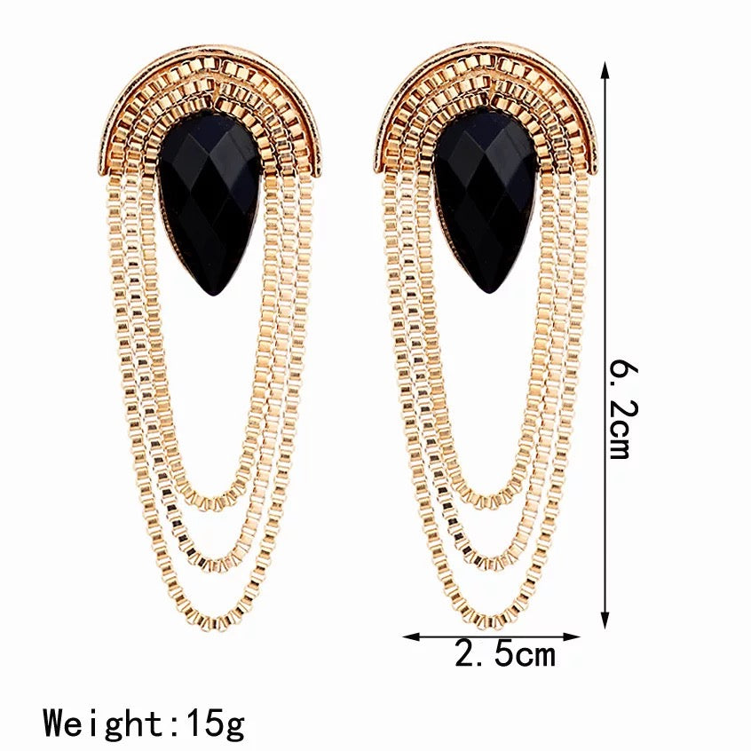 Black Oval Earrings