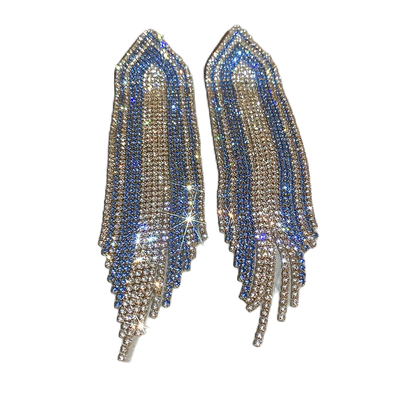 Blue Tassel Earrings