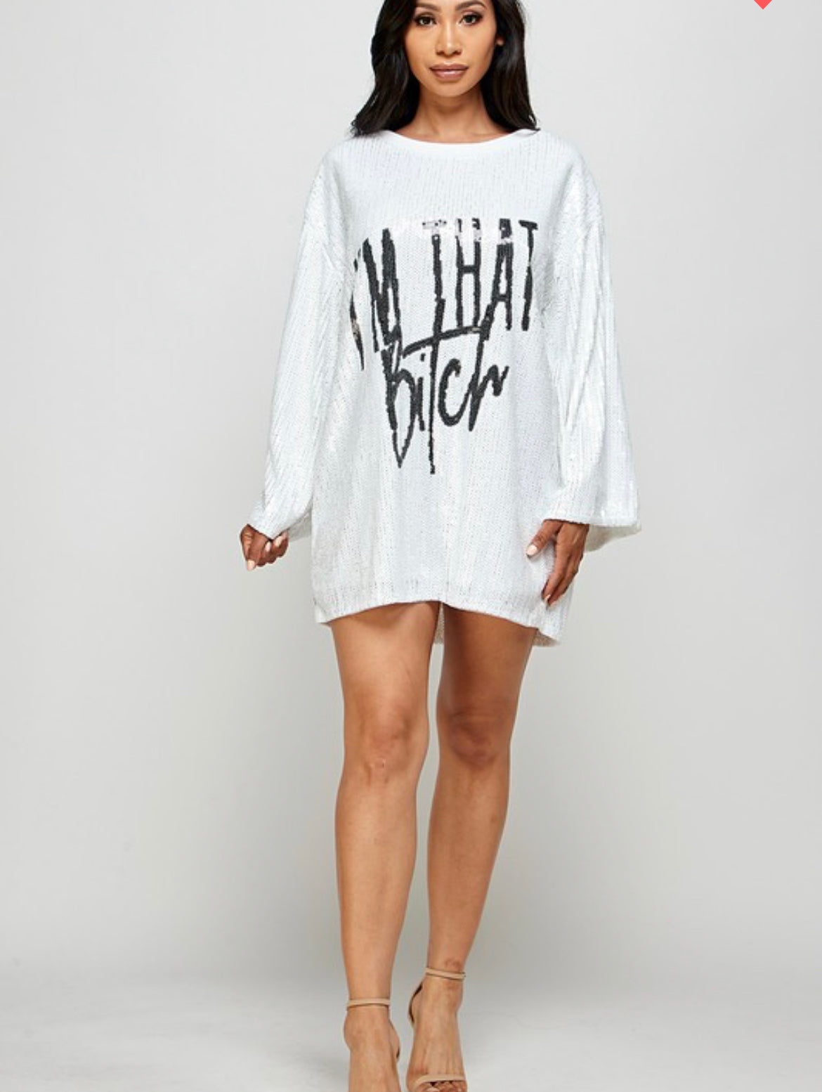 “I’m that B” Sequin Shirt Dress