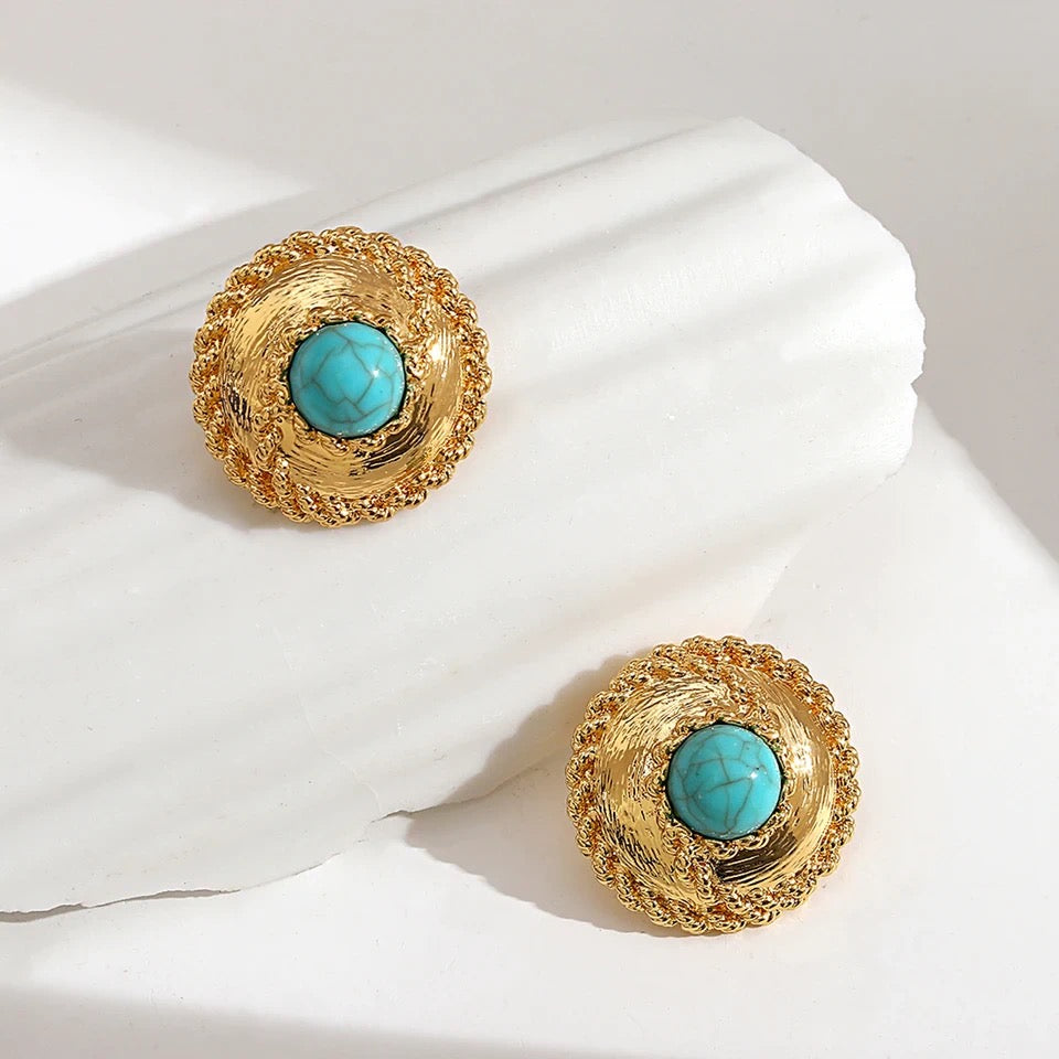 Turquoise stud earrings