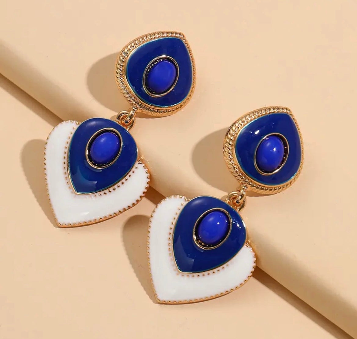 Blue bohemian earrings