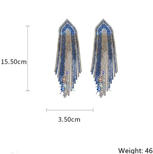 Blue Tassel Earrings