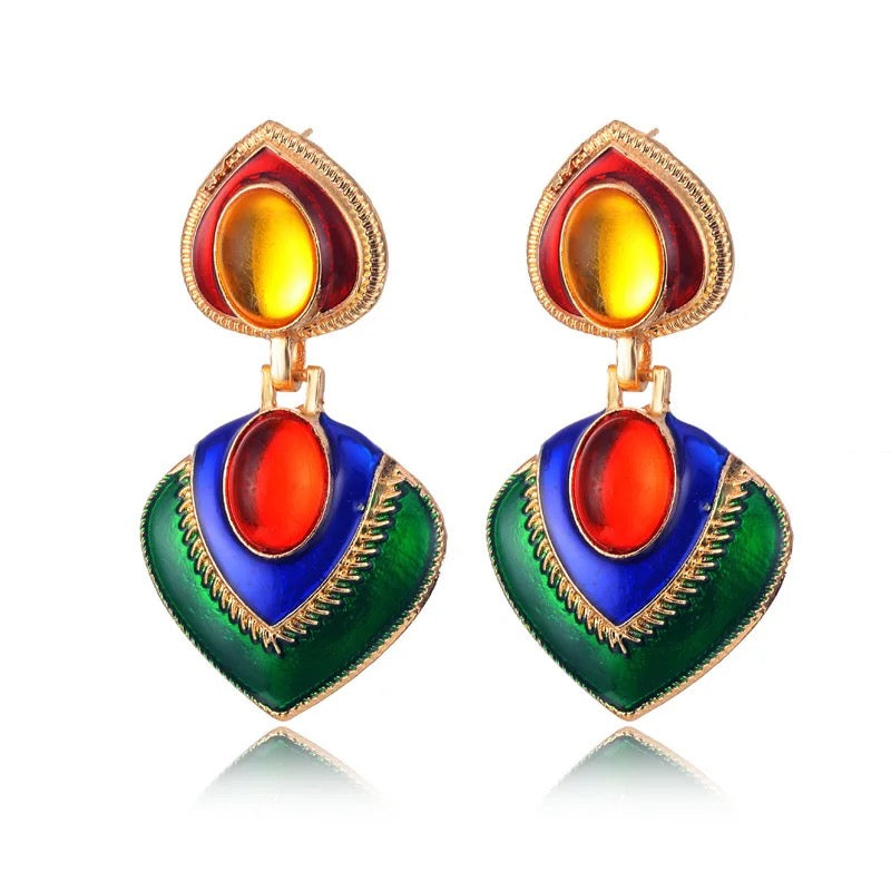 Retro Green Earrings
