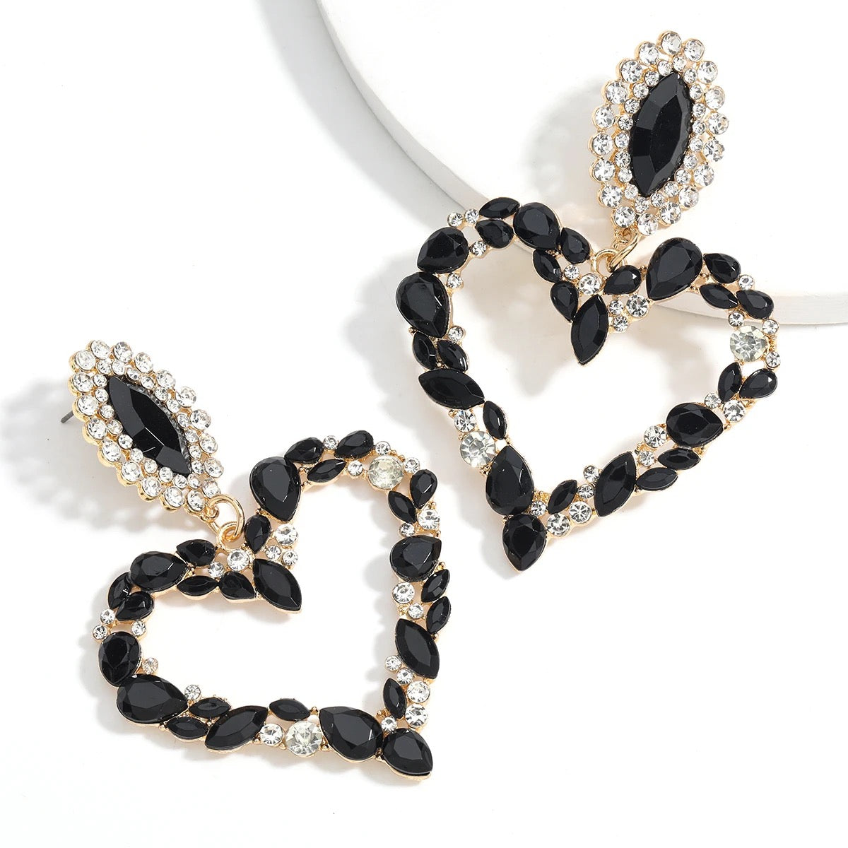 Black Heart Earrings