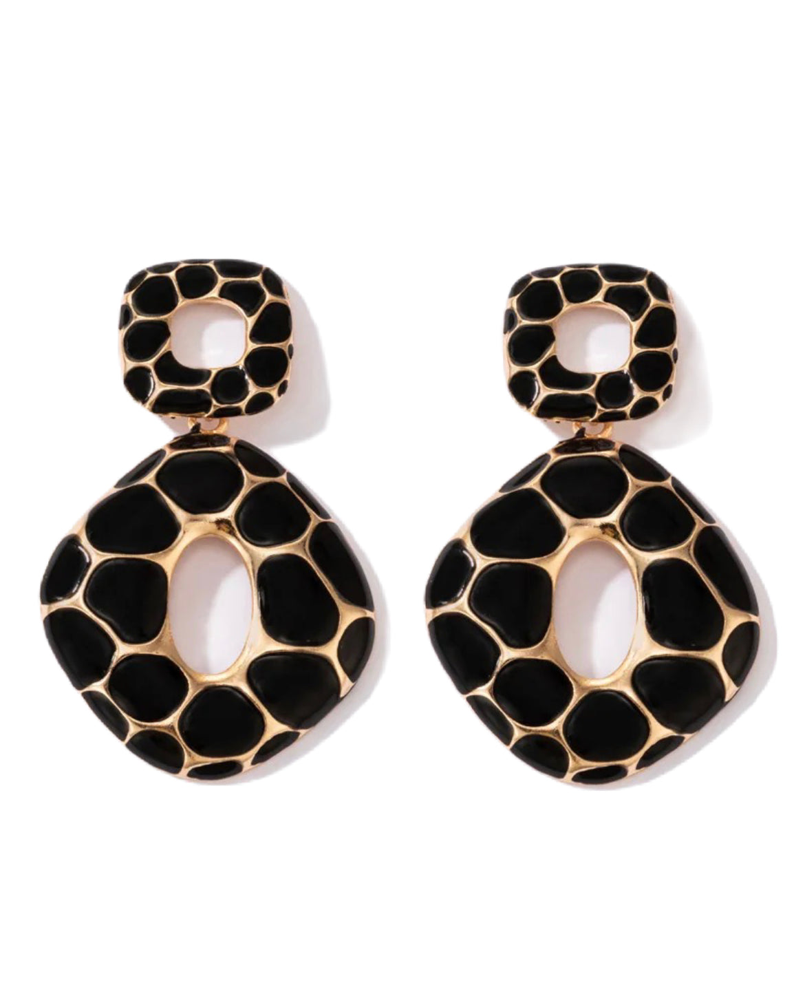 Geometric black earrings