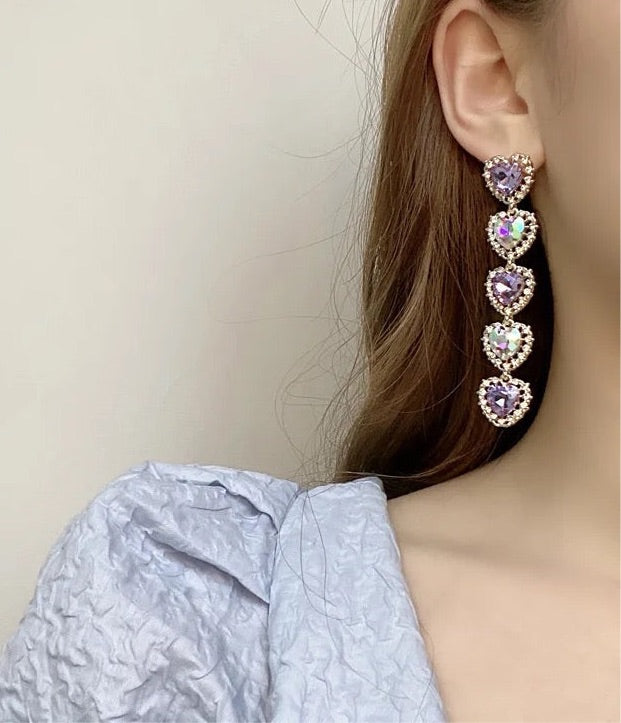 Purple Heart earrings