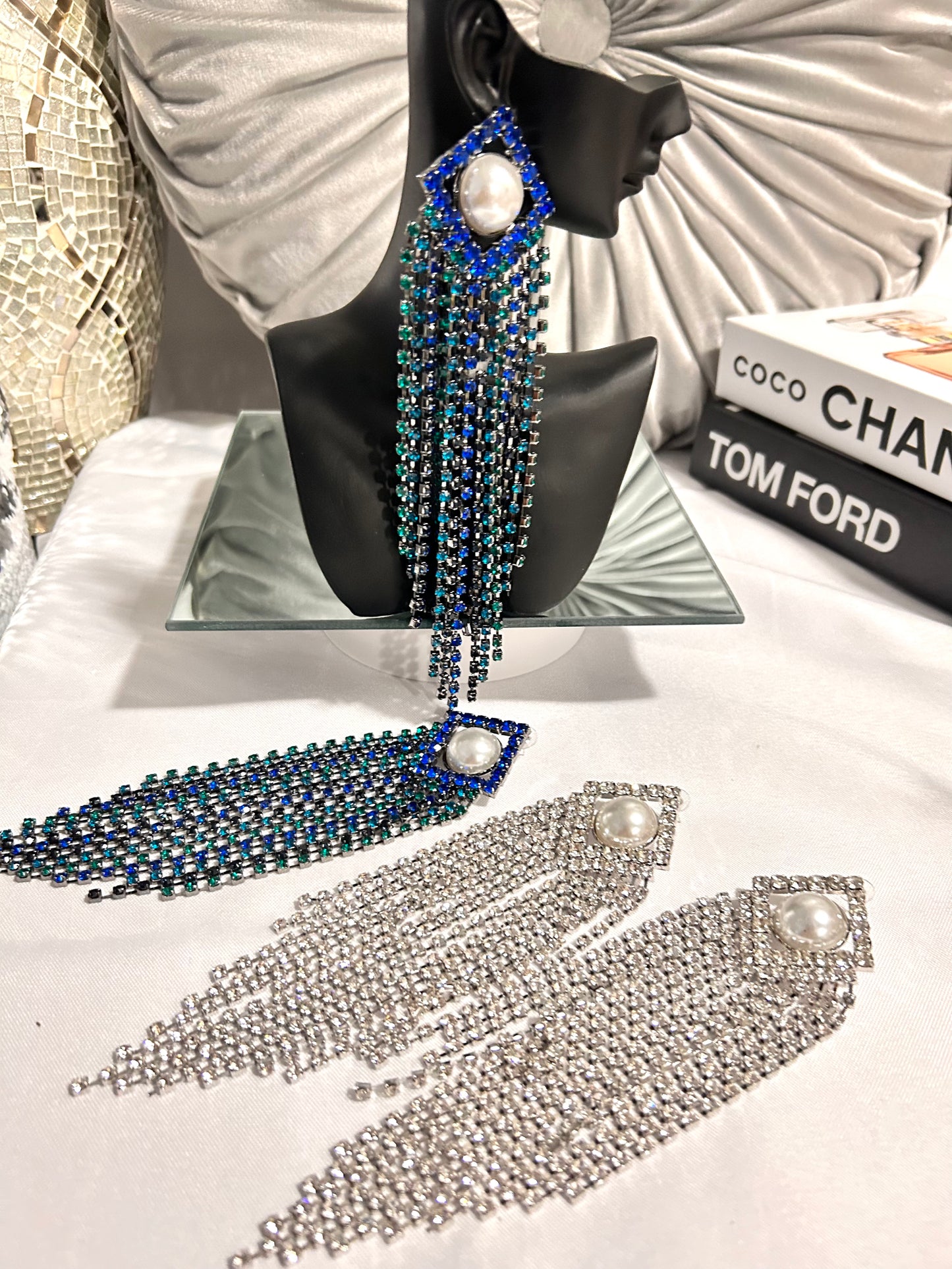 Blue Tassels Earrings