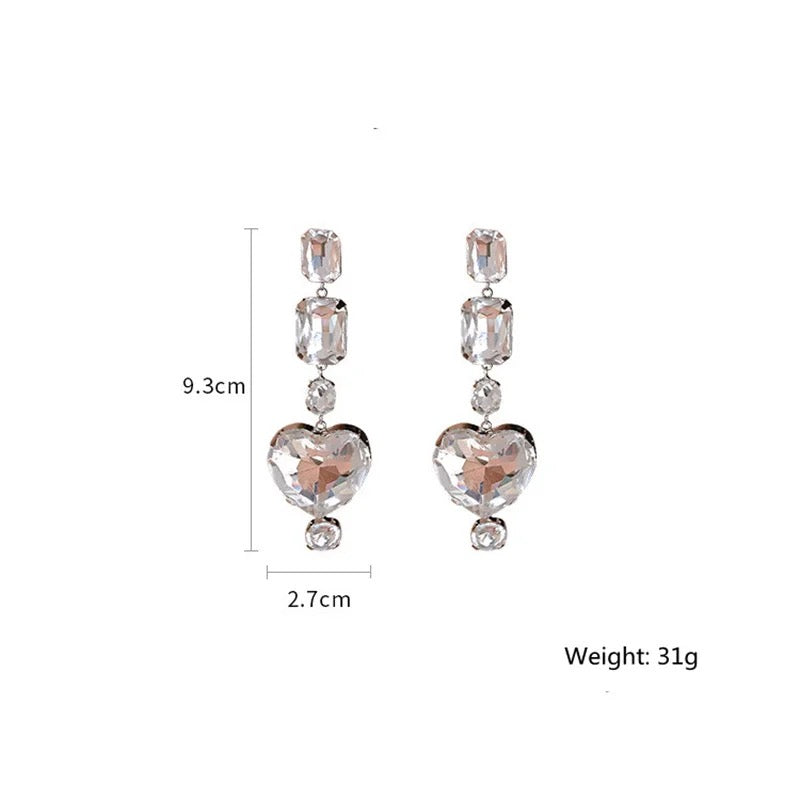 Long Heart Earrings