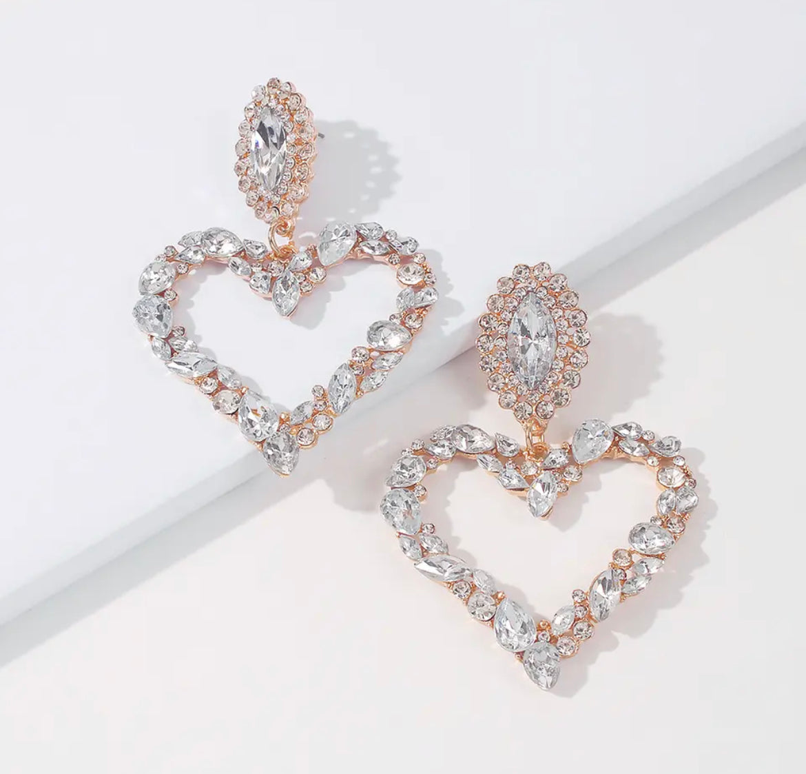 Heart White Earrings
