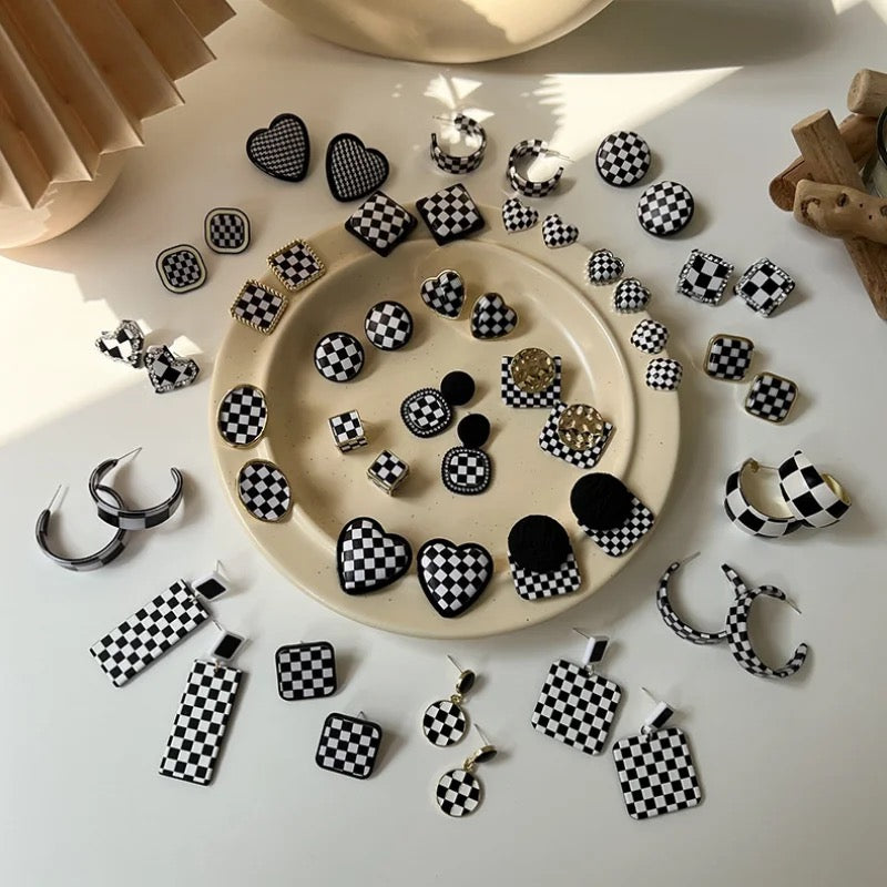 Checkerboard earrings