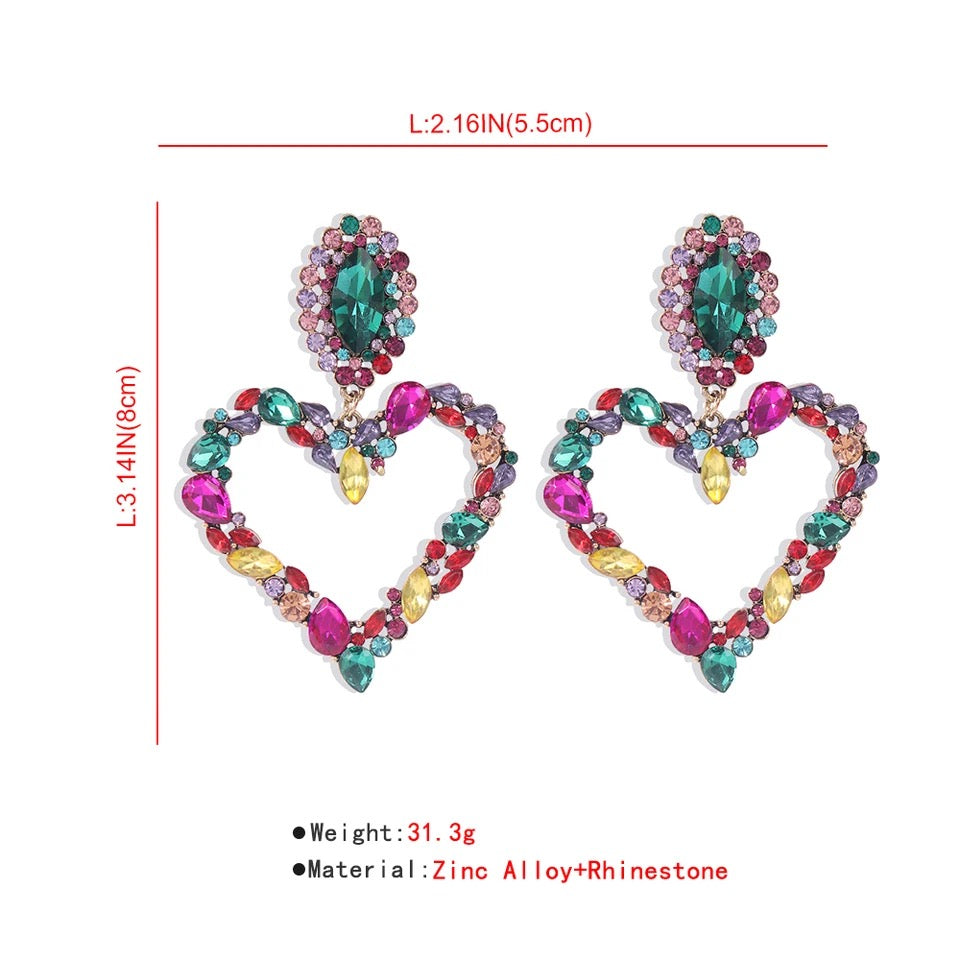 Green Heart Earrings