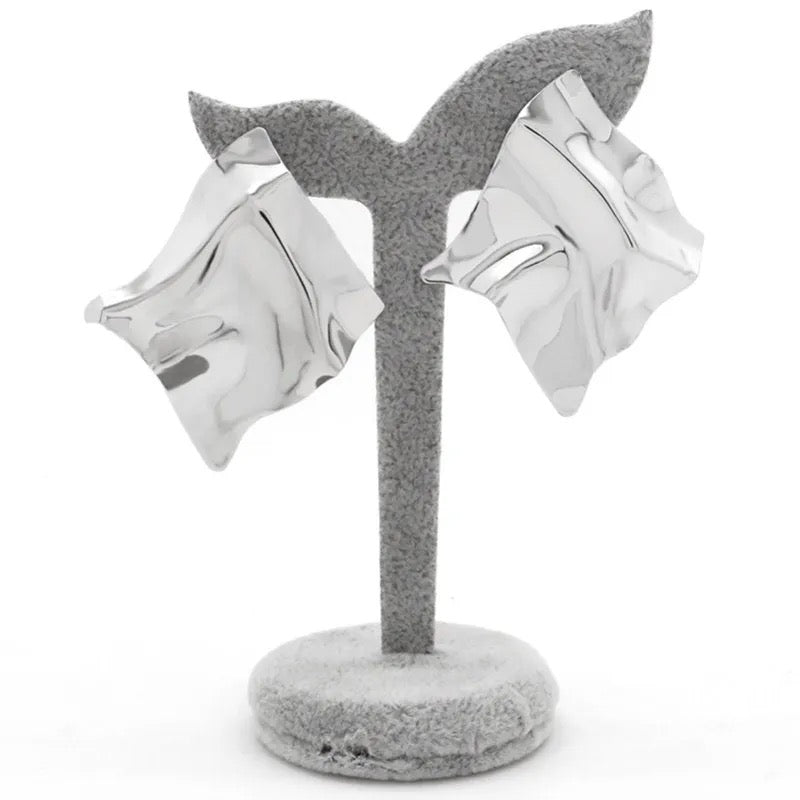 Silver Square Earrings