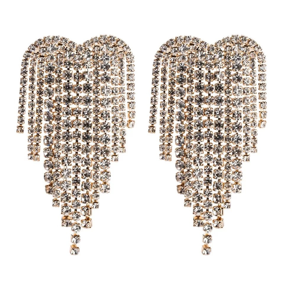 Heart tassel gold Earrings
