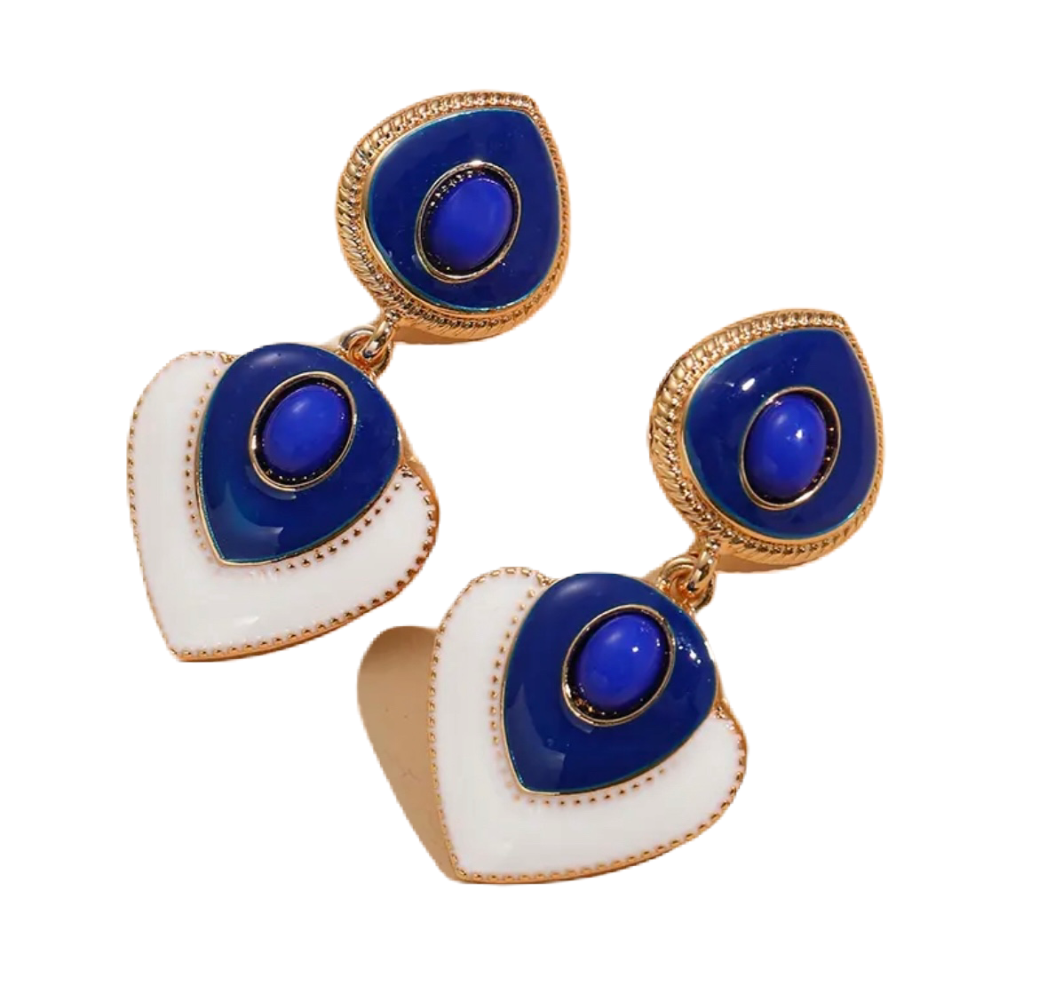 Blue bohemian earrings
