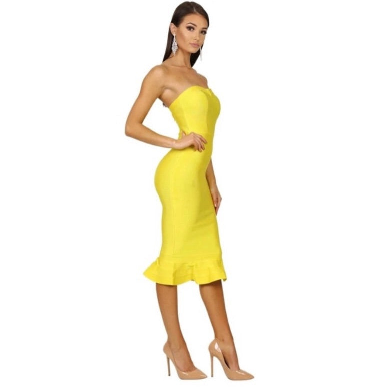 Yellow Bandage Dress