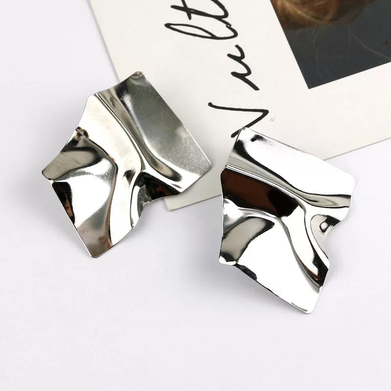 Silver Square Earrings